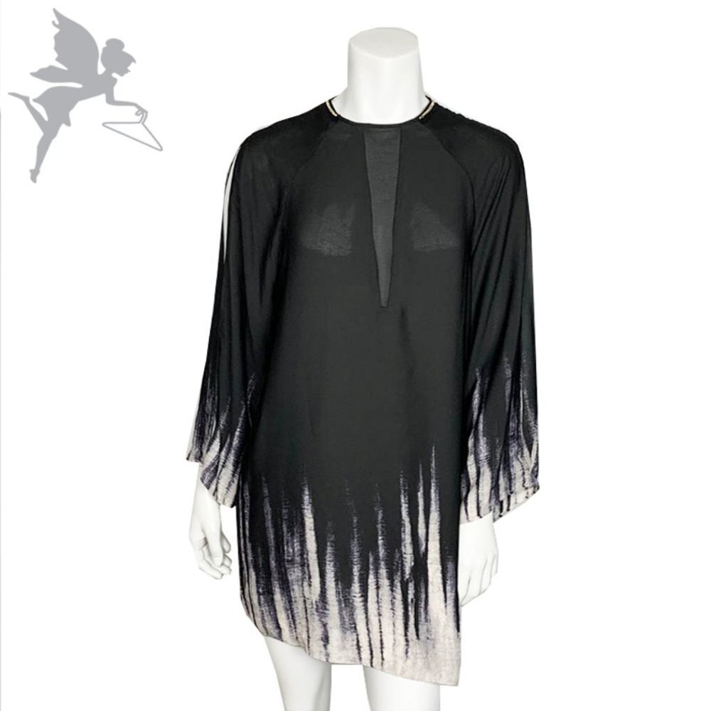 HALSTON HERITAGE Ombre tunic with slit sleeves